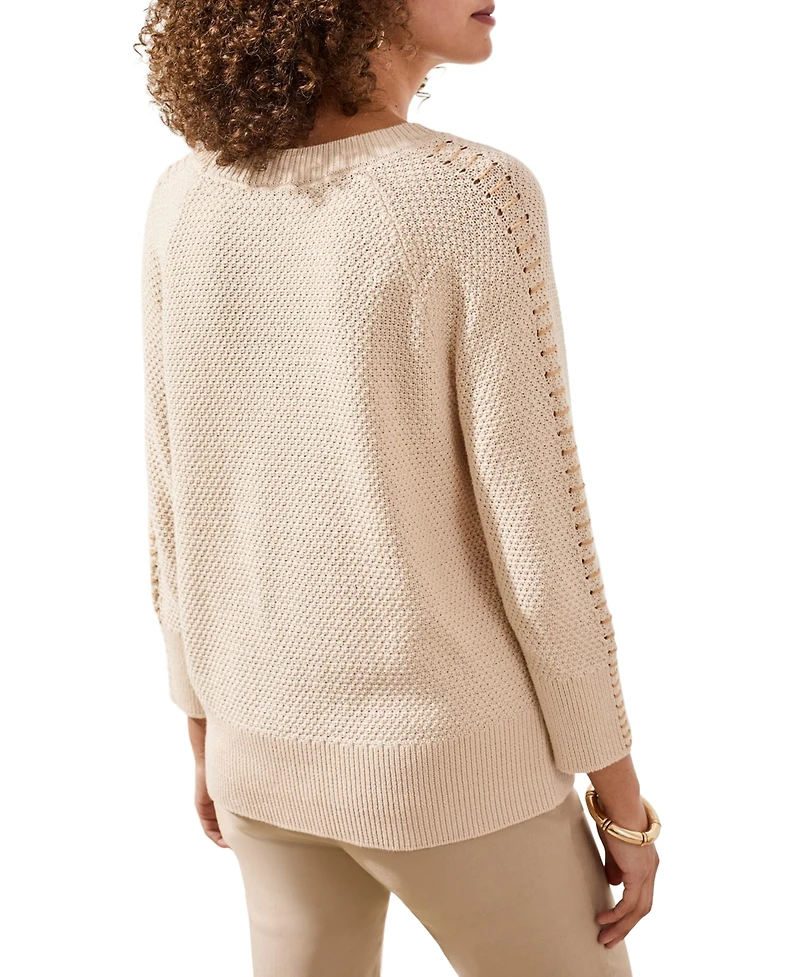 Tribal Women's Jacquard Sunburst Crewneck Sweater
