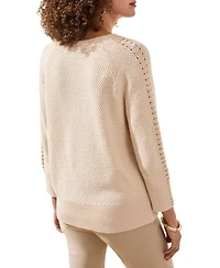 Tribal Women's Jacquard Sunburst Crewneck Sweater