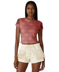 Steve Madden Women's Cropped Round Neck Top