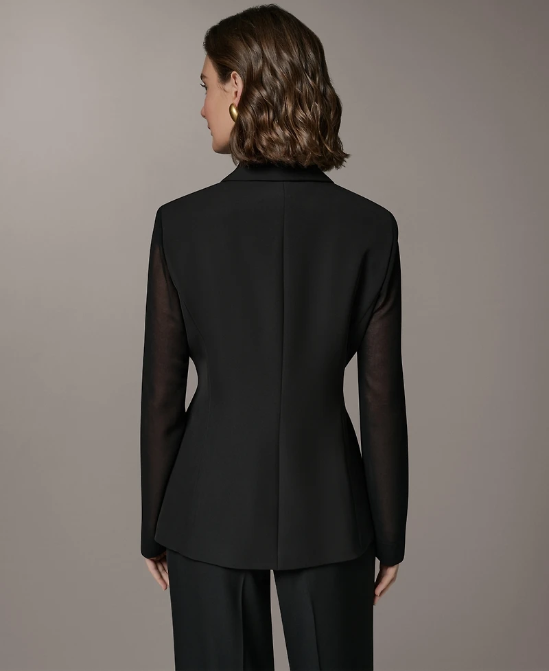 Donna Karan New York Petite Double-Breasted Long-Sleeve Blazer