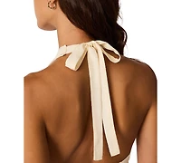 Steve Madden Women's Liza Sleeveless Halter V-Neck Fit & Flare Dress