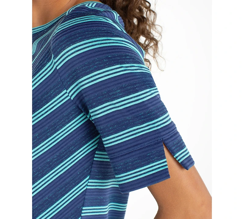 Liverpool Los Angeles Petite Short-Sleeve Boat Neck T-Shirt