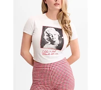 Guess Women's Marilyn Short-Sleeve Crewneck Crop T-Shirt
