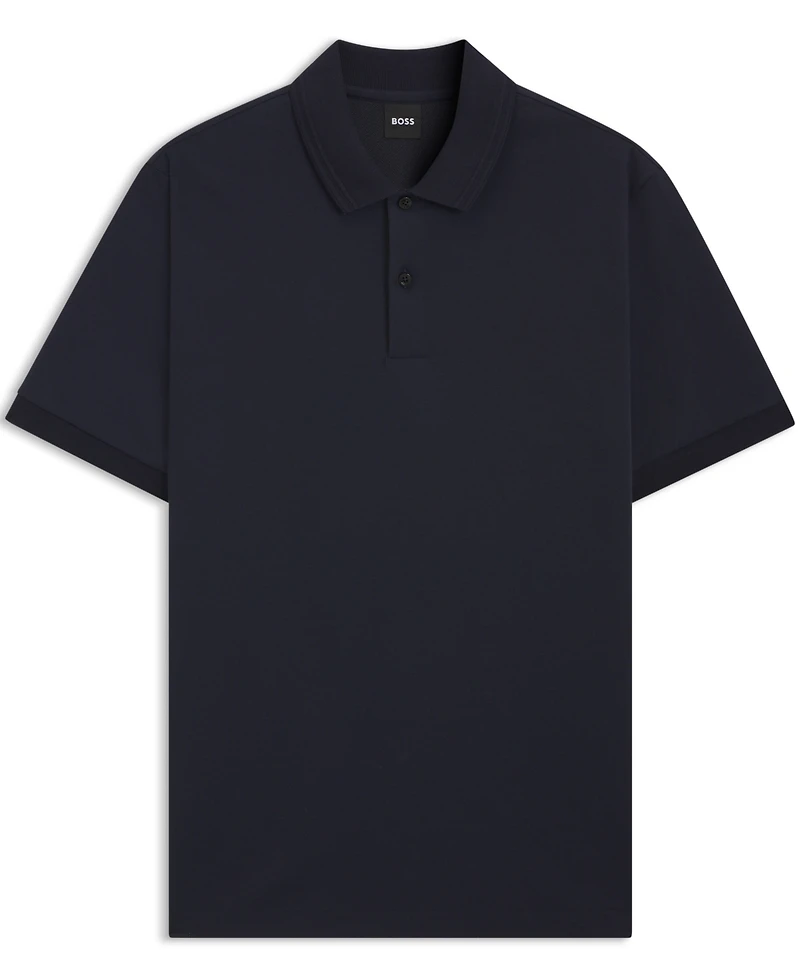 Boss by Hugo Men's Monogram Underplacket Cotton-Blend Polo Shirt