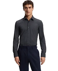 Boss by Hugo Men's Printed Performance-Stretch Jersey Slim-Fit Dress Shirt