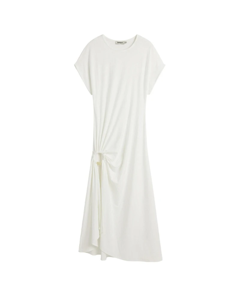 Desigual Women's Long white knit dress