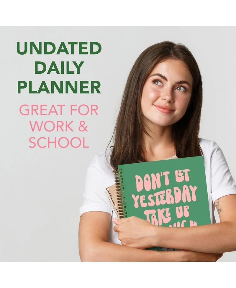 Gnuadz Daily Planner Notebook To Do List Hardcover Spiral Inspirational Quote Students Teens