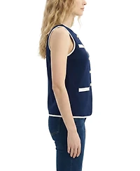 Ny Collection Petite Sleeveless Contrast-Edged Vest