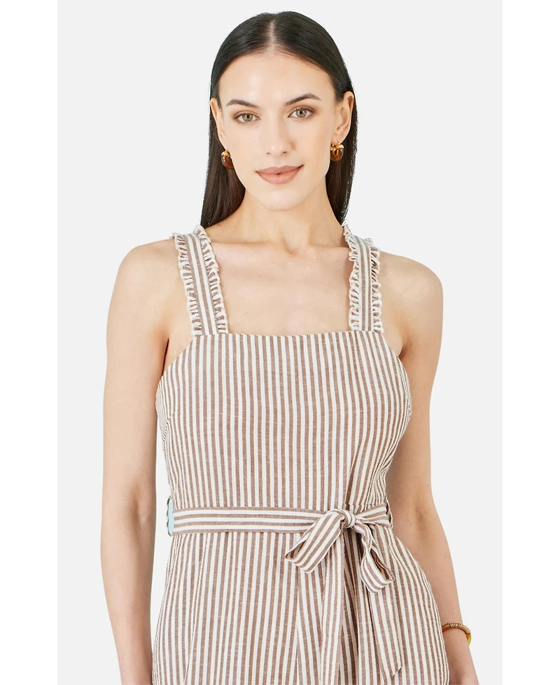 Yumi Women's Stripe Strappy Jumpsuit