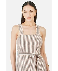 Yumi Women's Stripe Strappy Jumpsuit