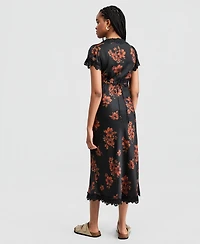 And Now This Women's Satin Lace Trim Dress, Macy's Exclusive