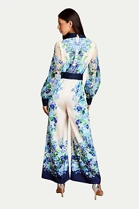 Coast Women's Long Sleeve Placement Print Jumpsuit