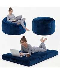 gaomon 4 in 1 Adult Bean Bag Chair, 4ft - Memory Foam Filler and Removable Cover