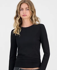 Sincerely Jules Juniors' Fitted Long-Sleeve Crewneck T-Shirt