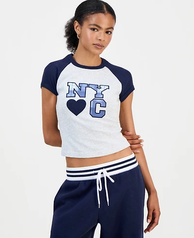 Just Polly Juniors' Raglan Short-Sleeve Tee