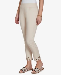 Ruby Rd. Petite Embroidered Cutout Denim Ankle Pants