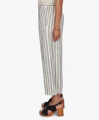 Ruby Rd. Petite Textured Stripe Elastic Waist Cropped Pants