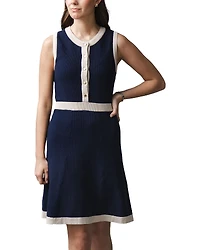 Hope & Henry Women's Organic Sleeveless Button Front Sweater Dress