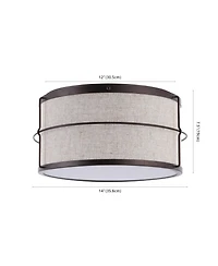 Evan Rustic Farmhouse Iron Led Flush Mount