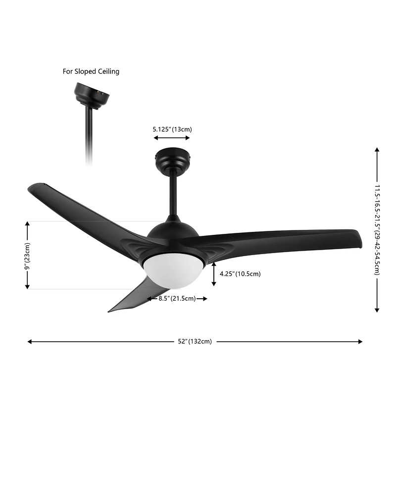 Sully Contemporary Industrial Iron/Plastic Integrated Led Ceiling Fan