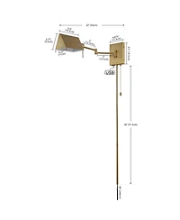 Arlo Farmhouse Industrial Single Swing Arm Plug Or Hardwired Iron Led Wall Sconce with Pull Chain