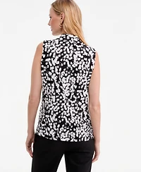Kasper Petite Knot Neck Sleeveless Blouse