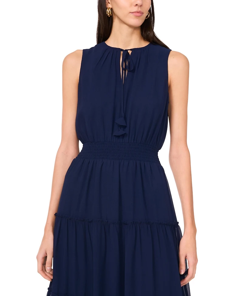 1.state Women's Split-Neck Sleeveless Maxi Dress