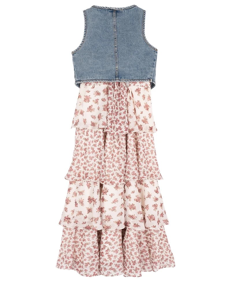 Rare Editions Girls' 7-16 Short-Sleeve Vest and Dress, 2-Piecee Set