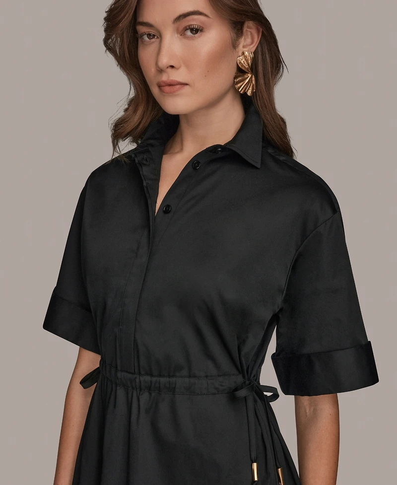 Donna Karan Weekend Women's Collared Drawstring Waist Dress