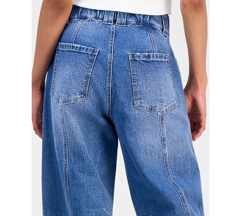 Tinseltown Juniors' Wide Barrel-Leg Jeans