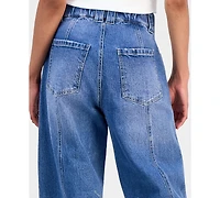 Tinseltown Juniors' Wide Barrel-Leg Jeans