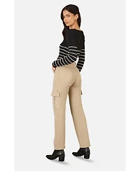 Yumi Women's High Waist Utility Stretch Cargo Pants