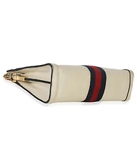 Pre-Owned Gucci White Leather Small Ophidia Chain Shoulder Bag