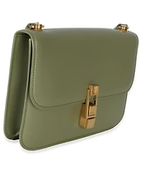 Pre-Owned Saint Laurent Light Green Smooth Calfskin Le Carre Satchel