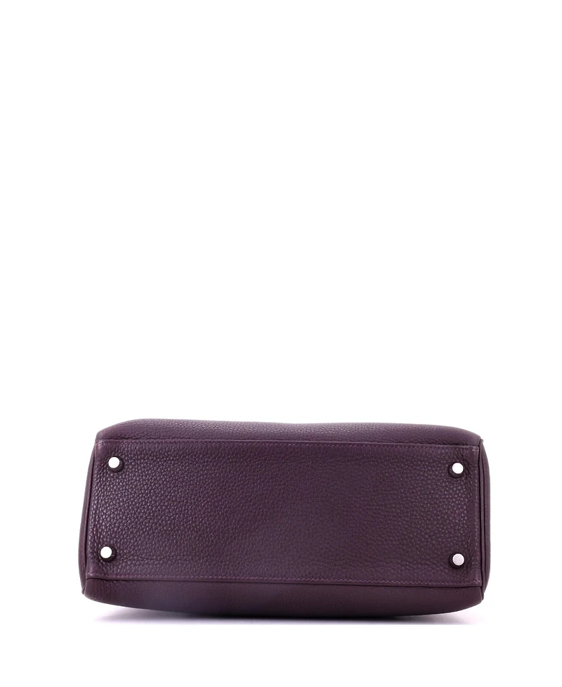 Pre-Owned HERMES Kelly 28 Handbag Purple Togo with Palladium Hardware