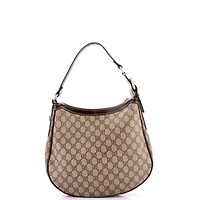 Pre-Owned Gucci Medium Belted Handle Zip Hobo Gg Canvas and Patent