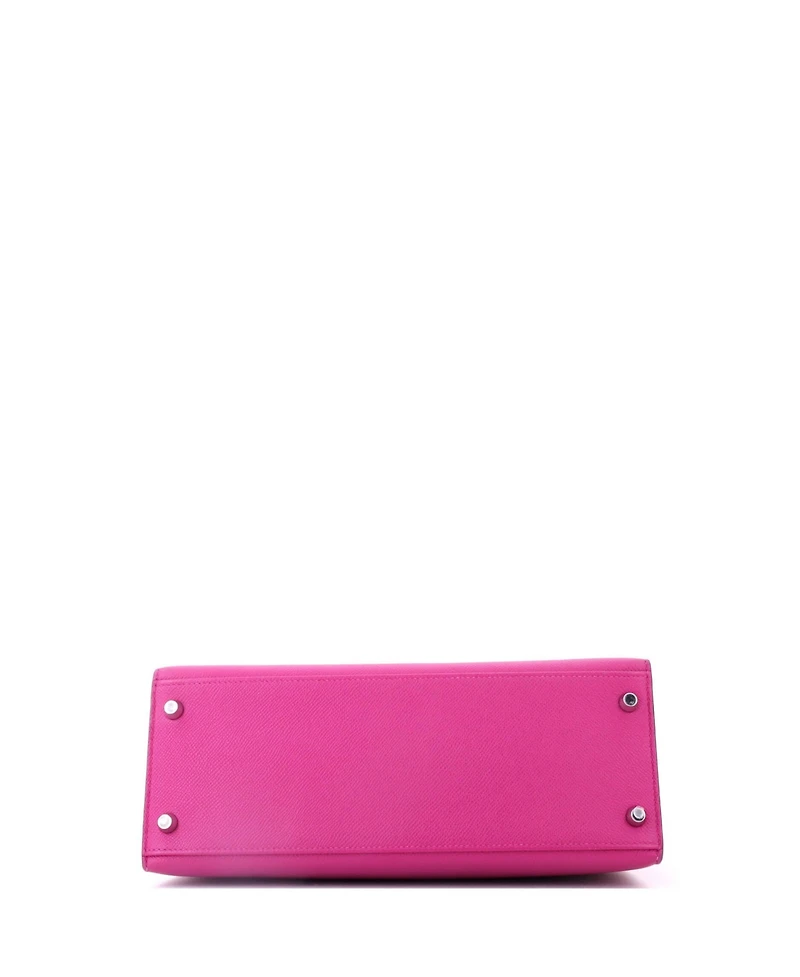 Pre-Owned HERMES Kelly 28 Handbag Pink Epsom with Palladium Hardware