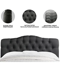 Boyel Living Low Profile Upholstered Bed Button Tufted Frame with Solid Wood Structure and Plush Padding