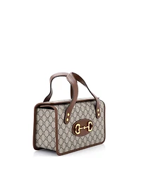 Pre-Owned Gucci Small Horsebit 1955 Boston Bag Gg Coated Canvas