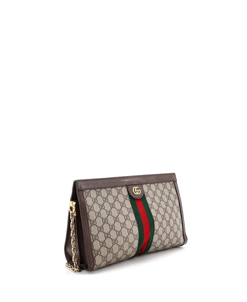 Pre-Owned Gucci Medium Ophidia Chain Shoulder Bag Gg Coated Canvas
