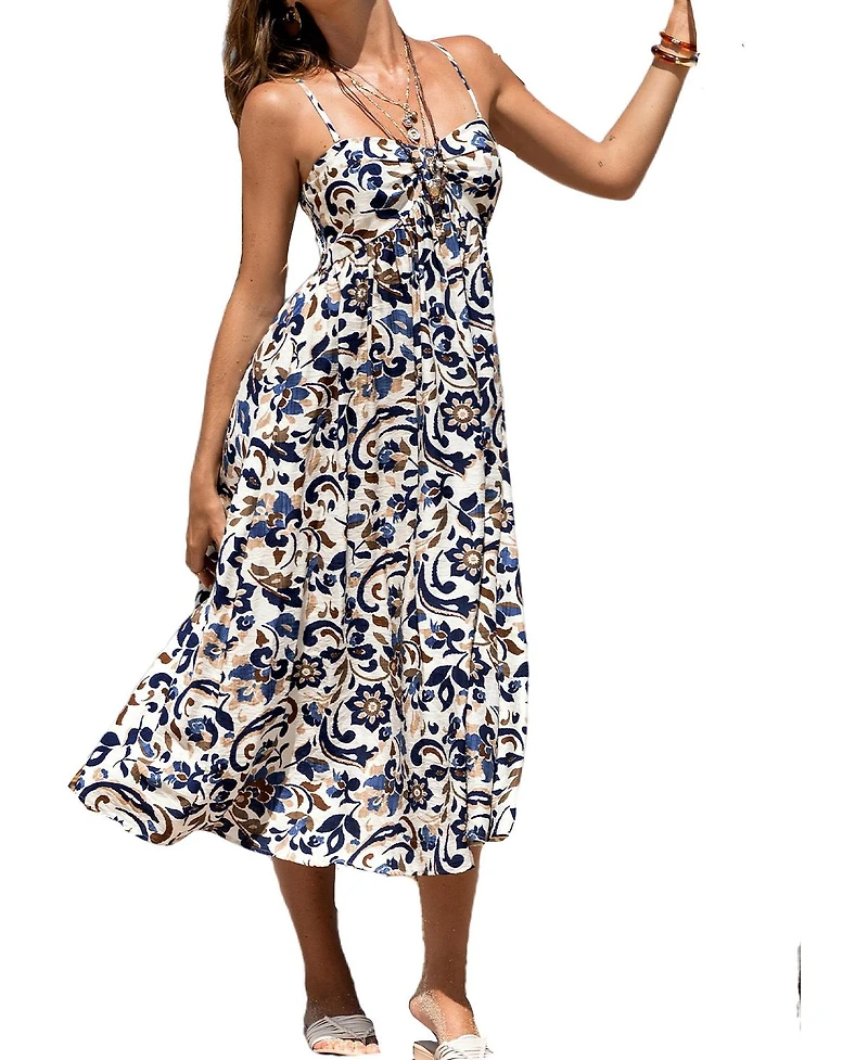 Cupshe Women's Warm Night Floral Midi Beach Dress