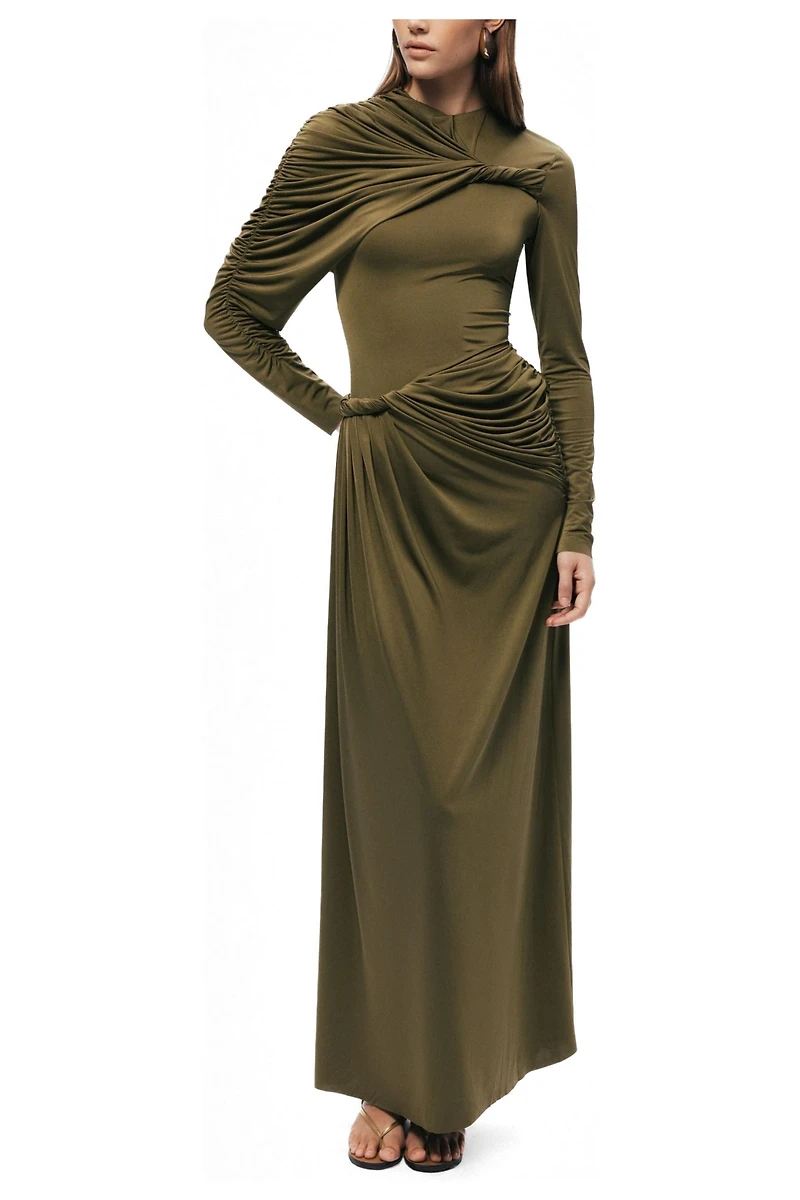 Nocturne Women's Draped Long Sleeve Maxi Dress