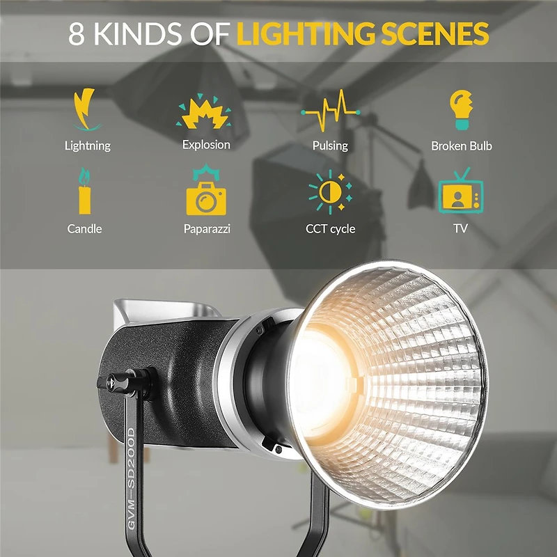 Great Video Maker SD200D 200W Bi-Color Led Video Spotlight, Bundle with Glow 20" Quick Ball Lantern Softbox and Flashpoint 9.5' Pro Air-Cushioned