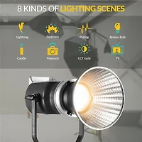 Great Video Maker SD200D 200W Bi-Color Led Video Spotlight, Bundle with Glow 20" Quick Ball Lantern Softbox and Flashpoint 9.5' Pro Air-Cushioned