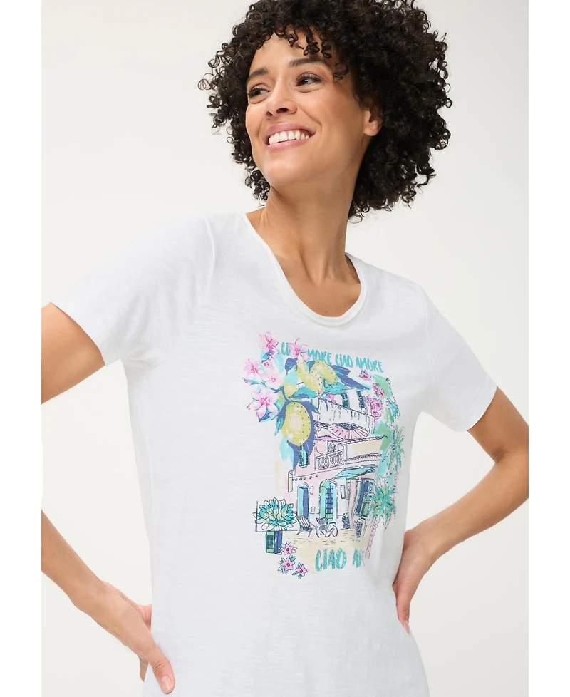 Olsen Women's Ciao Amore Placement Print T-Shirt