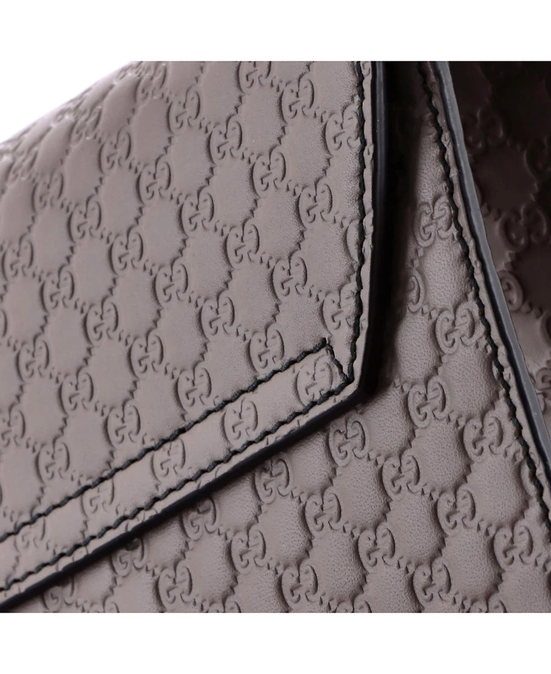 Pre-Owned Gucci Medium Emily Chain Flap Bag Microguccissima Leather