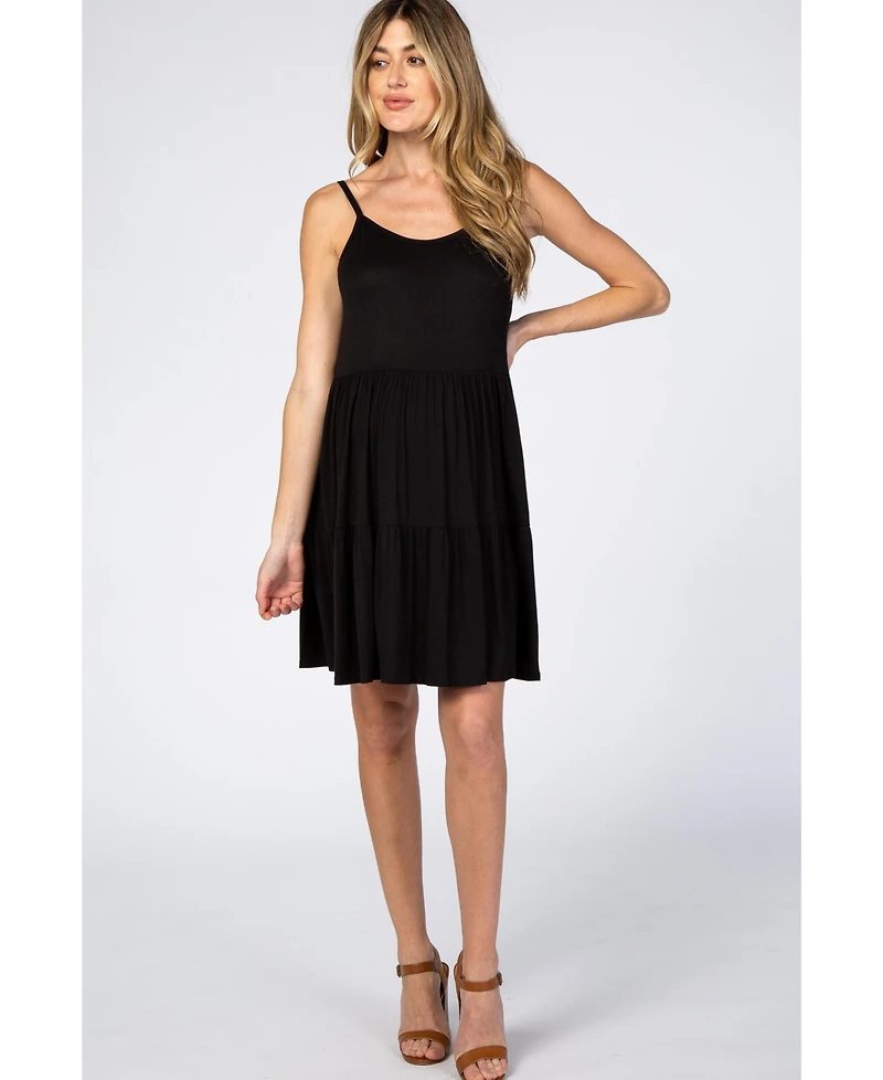 Pinkblush Maternity Black Tiered Tank Dress