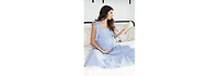 Pinkblush Maternity Blue Checkered Sleeveless Tiered Maxi Dress