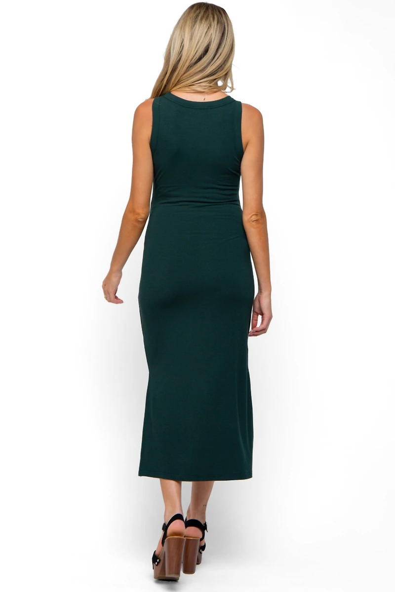 Pinkblush Maternity Taupe Ribbed Side Slit Tank Dress