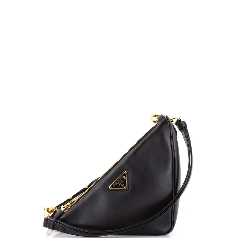 Pre-Owned Prada Mini Double Symbole Triangle Bag Leather and Jacquard
